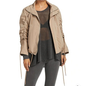 NWT NSF Aya Mockneck Shirred-Sleeve Jacket XL